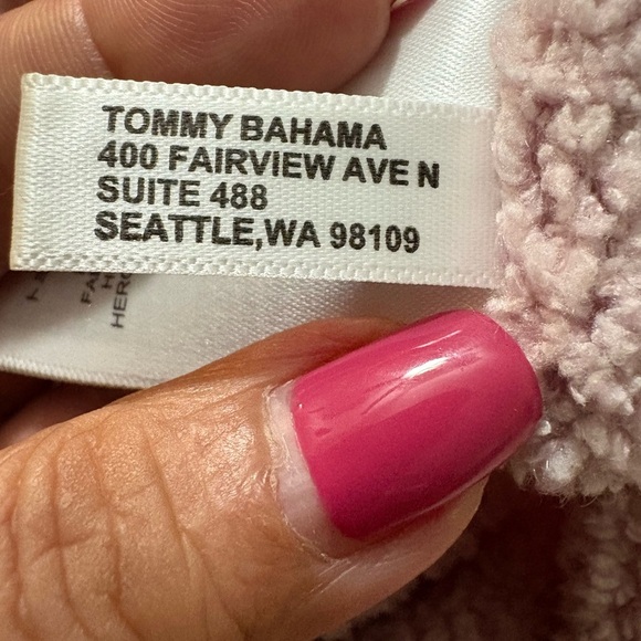 Tommy Bahama Pink Poncho Sweater with Fuzzy Texture - Picture 10 of 12